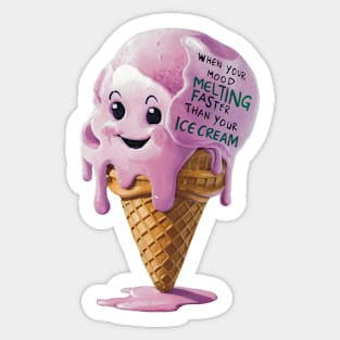 Kawaii cute Ice cream face Sticker